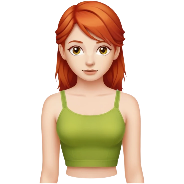 red-haired girl wearing a crop top emoji