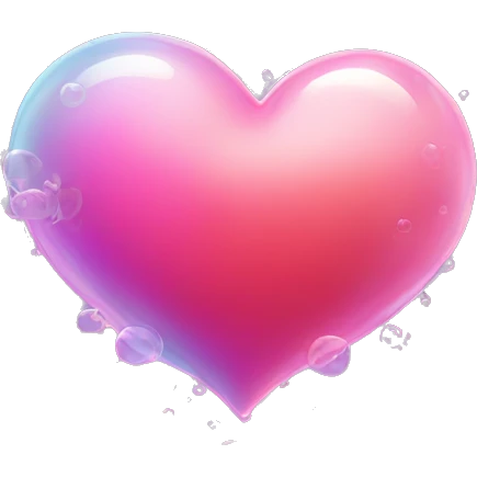 heart shaped bubbles emoji