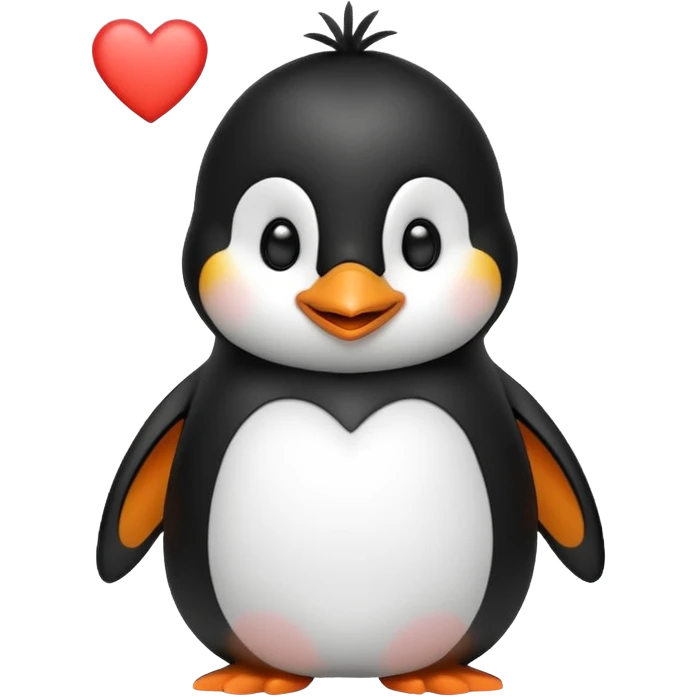A penguin showing hearts emoji
