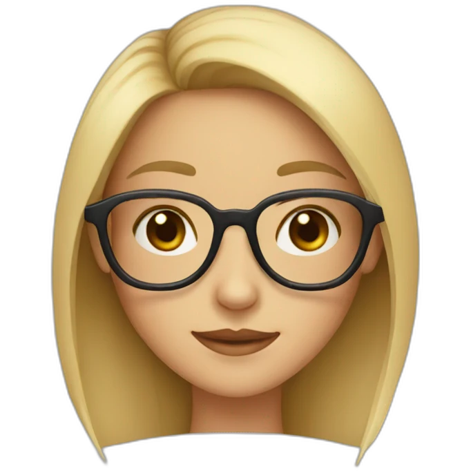 girl with hexagonal glasses emoji