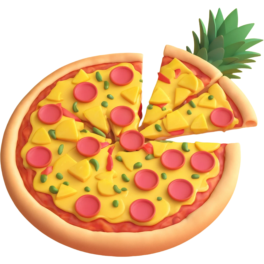 pizza with pineapple emoji