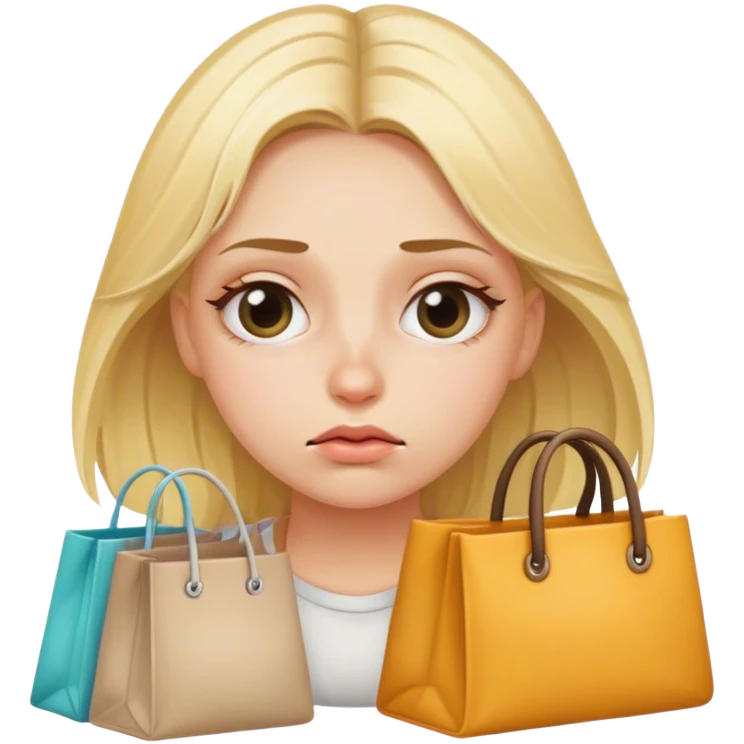 Tired blonde girl with bags under eyes emoji