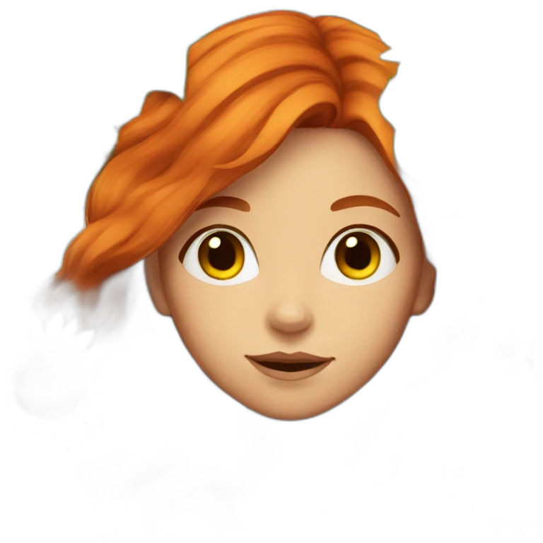 red-haired girl with a sunflowers emoji