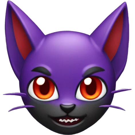 Black punk red purple bat-cat Pokémon emoji