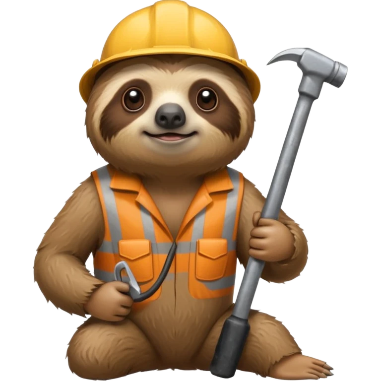 грустный ленивец с перфоратором какает emoji