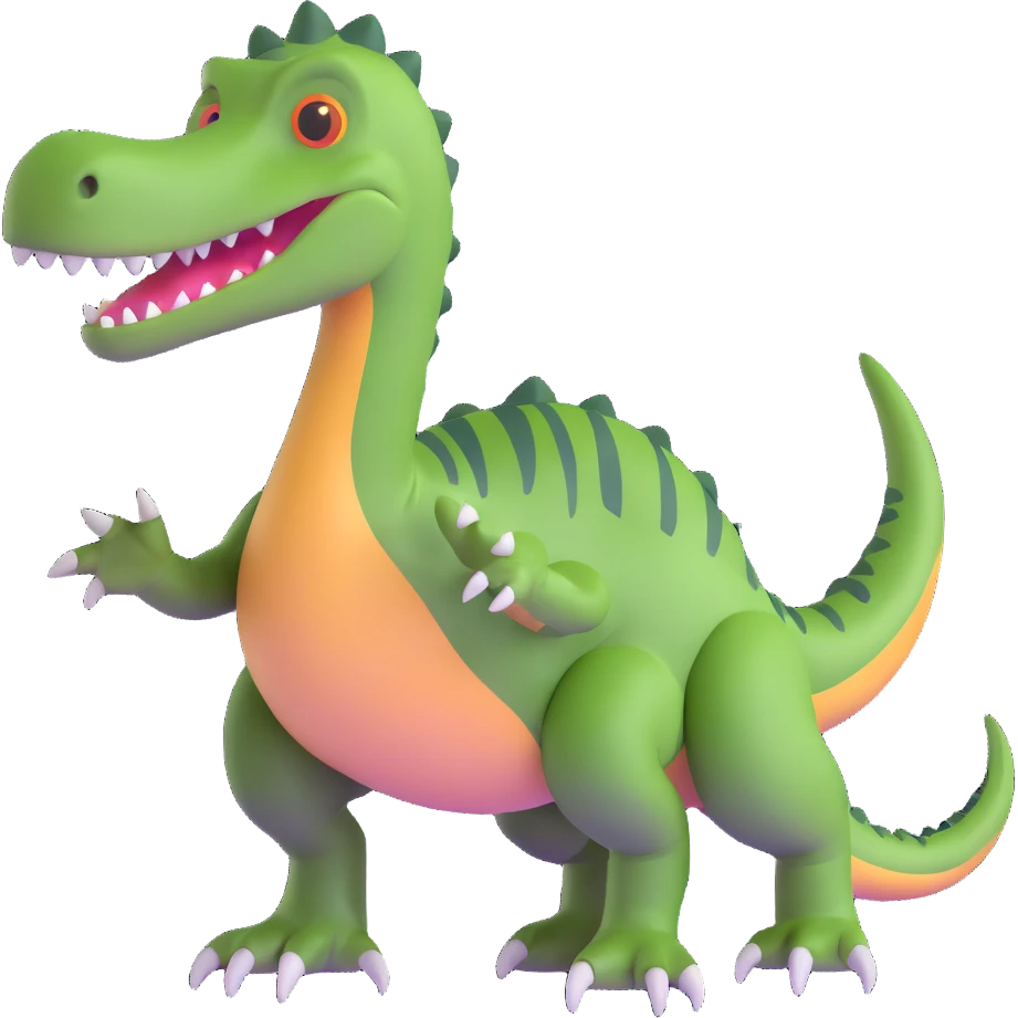 dinosaur with big toes emoji