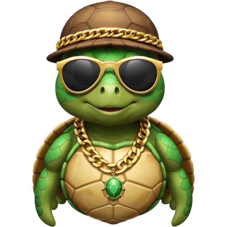 Turtle rapper with chains  emoji