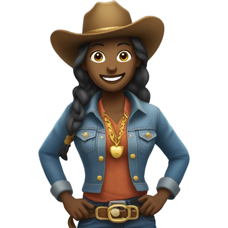 Cow girl with gold teeth emoji