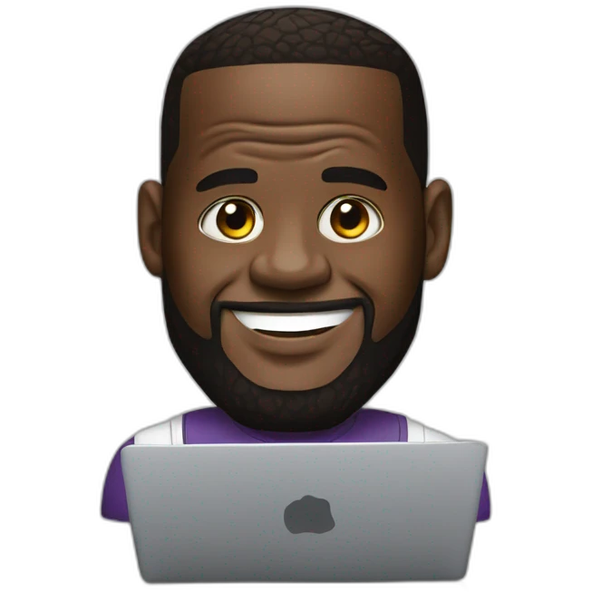 Lebron with Macbook emoji