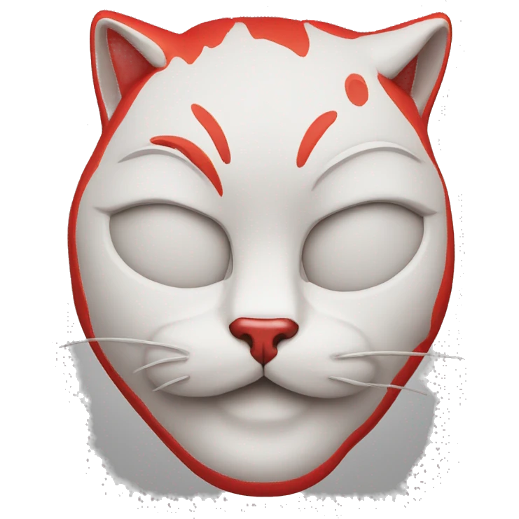 Cat Face red realistic, bright red 3D emoji