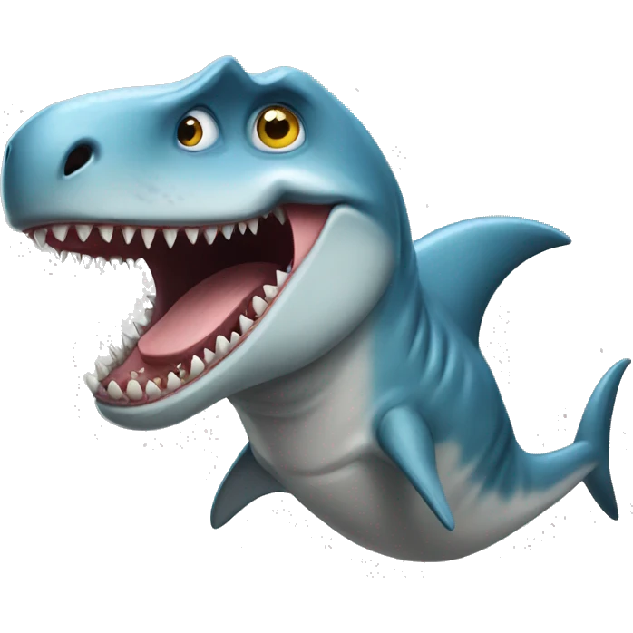 Dinosaur and shark hybrid emoji