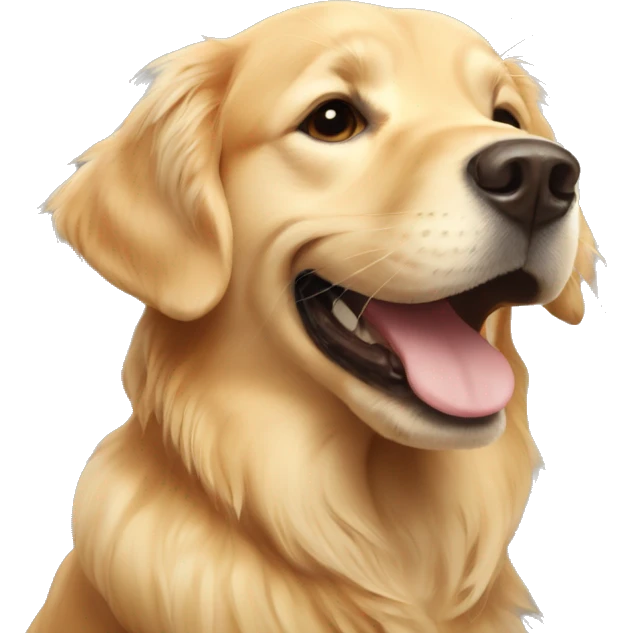 Golden retriever smiling  emoji