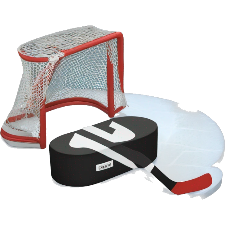 Hockey puck going in the net emoji