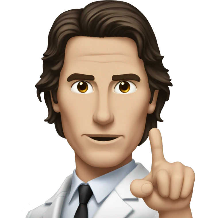 Christian Bale from American Psycho holding his hand in the shape of an L on his forehead. emoji