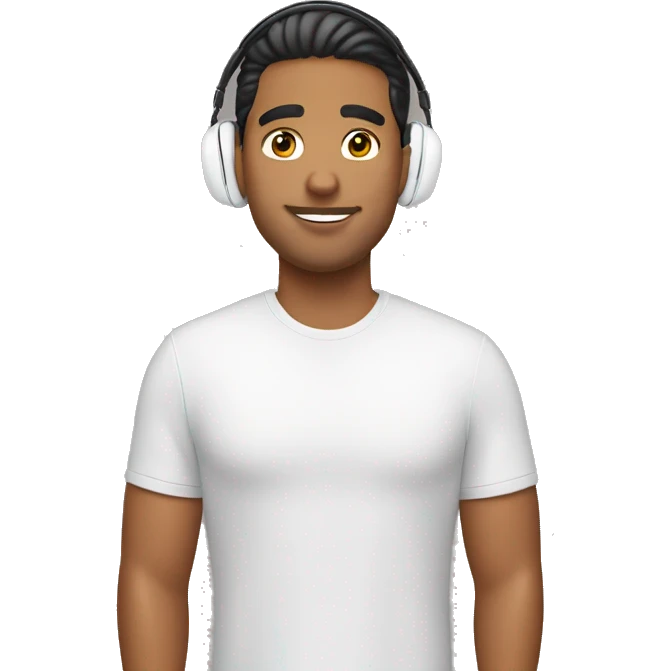 Latino wearing AirPods Max  emoji
