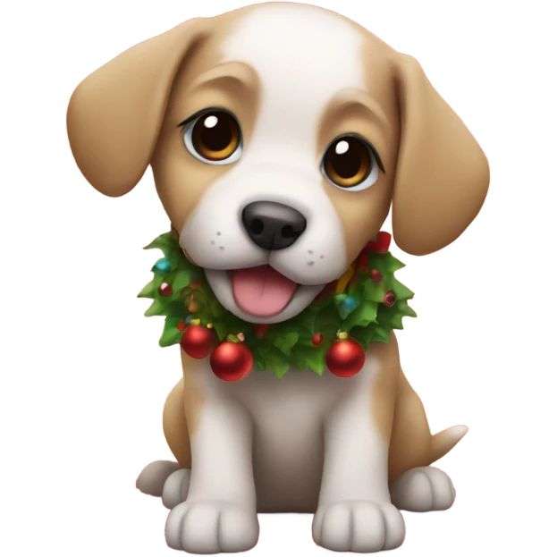 Christmas puppy emoji