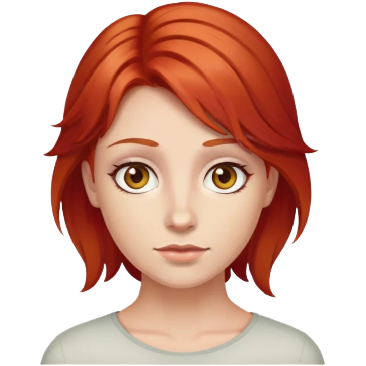Person with red hair and hazel eyes emoji