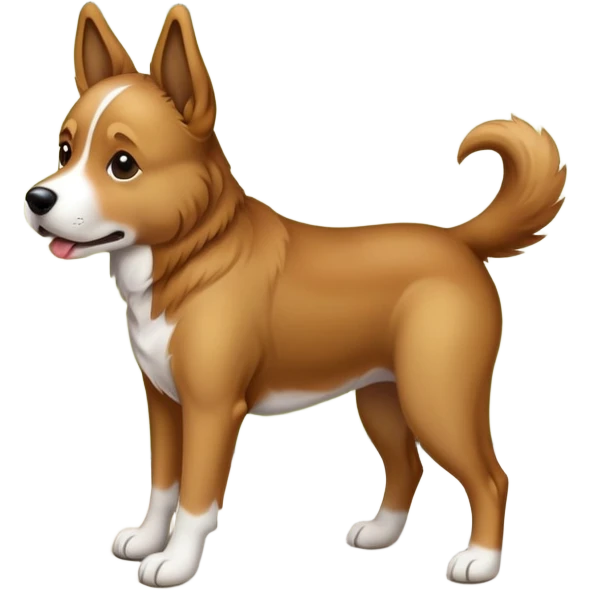 Dog peeing with his hind leg raised emoji