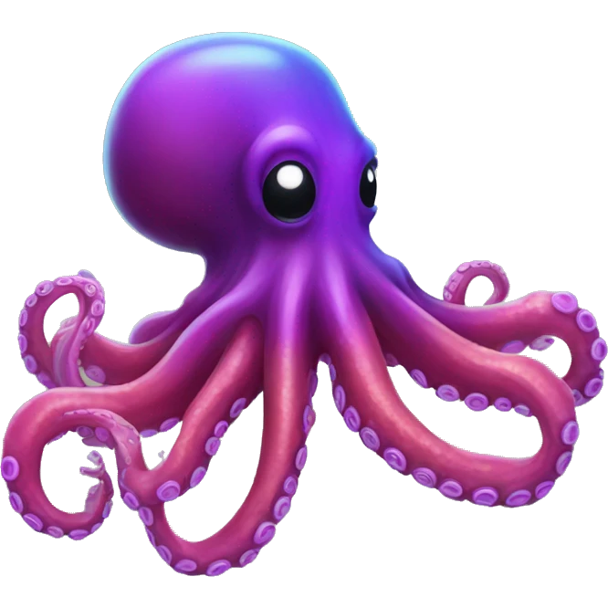 Neon paint splotched big octopus  emoji