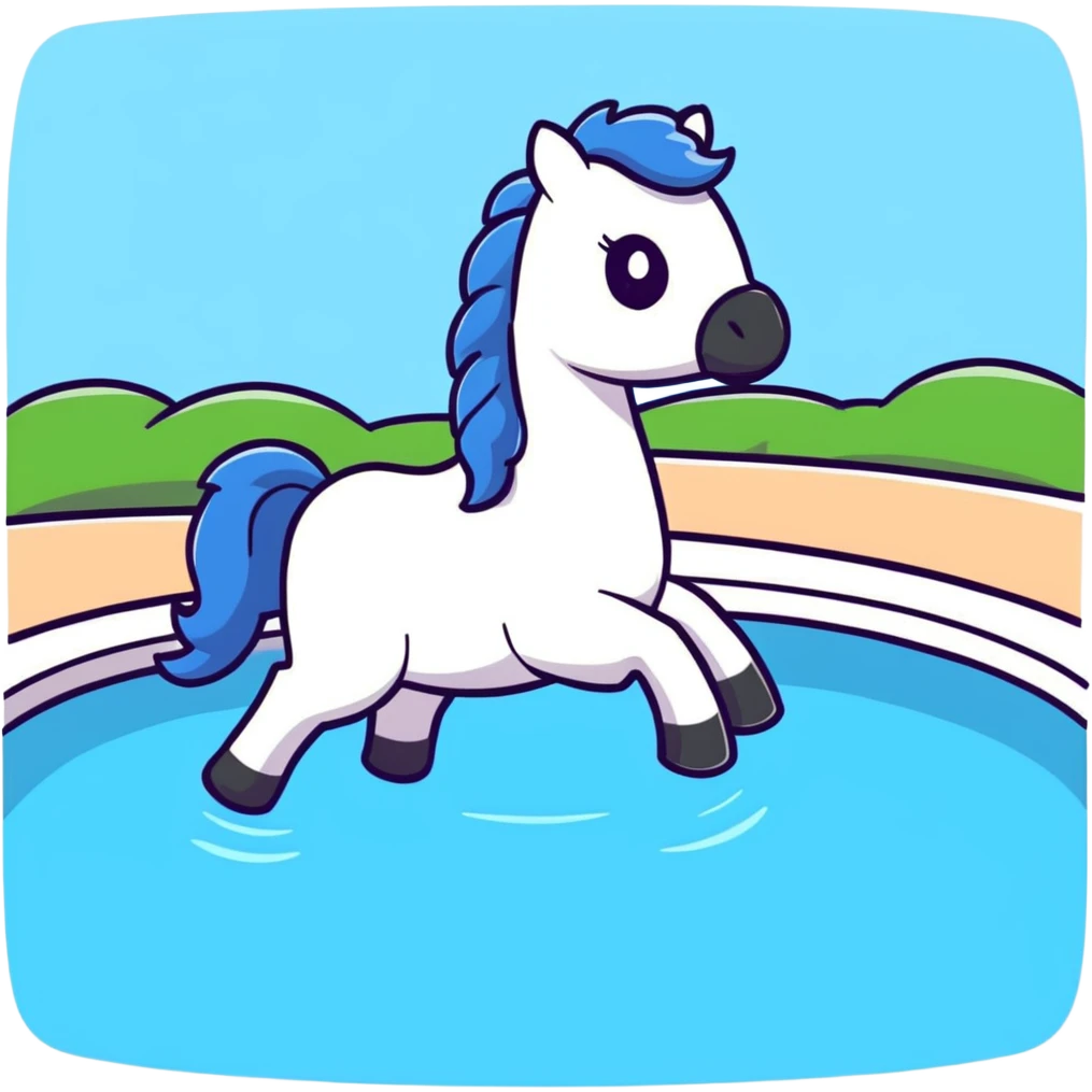 horse in a pool emoji