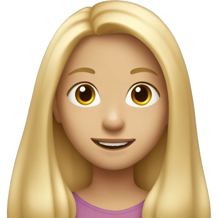 smiling girl with long blonde hair emoji
