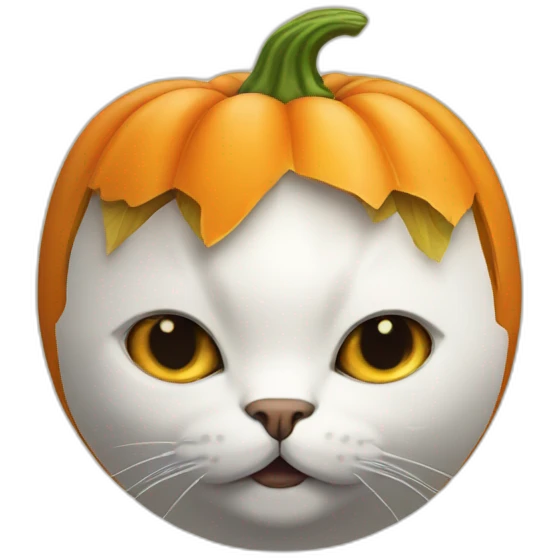 Citrouille sur un chat emoji