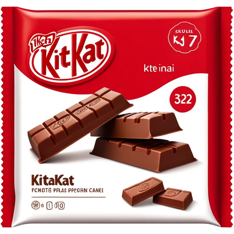 Vertical KitKat bar packaging, front view emoji