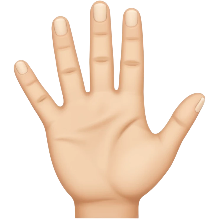 realistic human hand, neutral expression emoji
