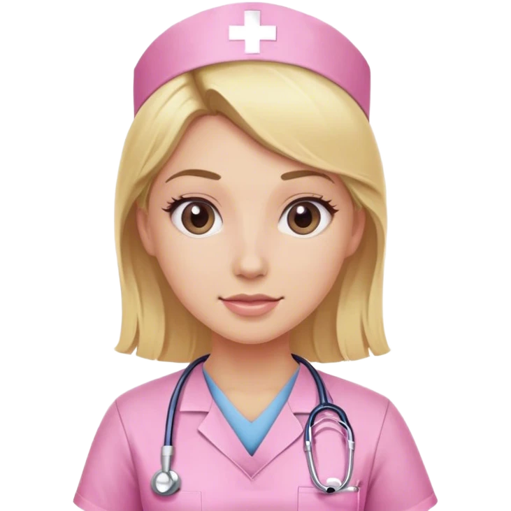 Blonde nurse wearing pink scrubs  emoji