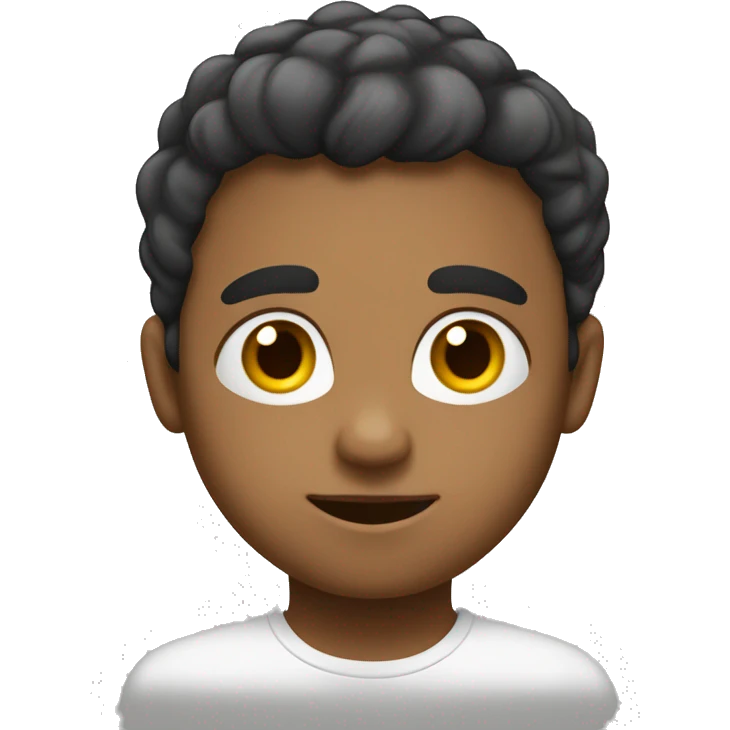 un niño con pelo liso, corto y PIEL COLOR BLANCA  ojos NEGROS LLENTO emoji