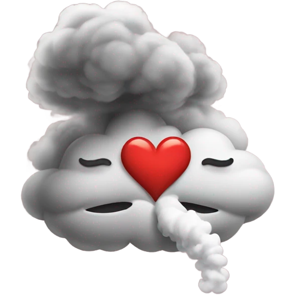 A mouth blowing “smoking” heart-shaped breath,  emoji