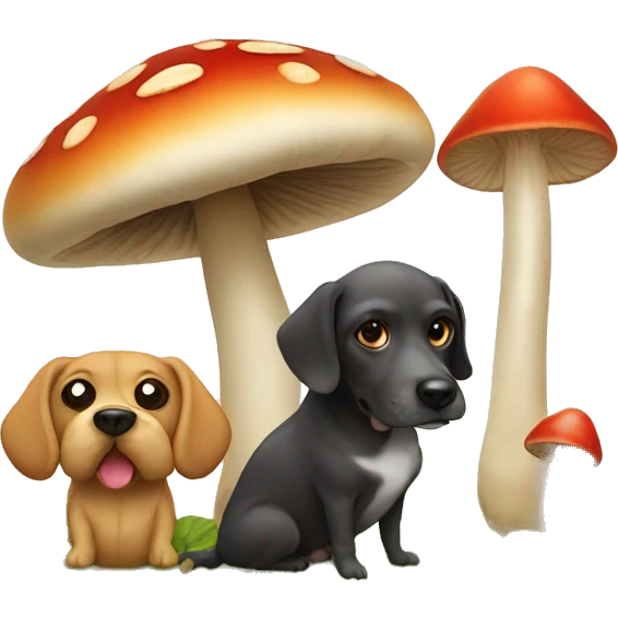 dog and mushroom emoji