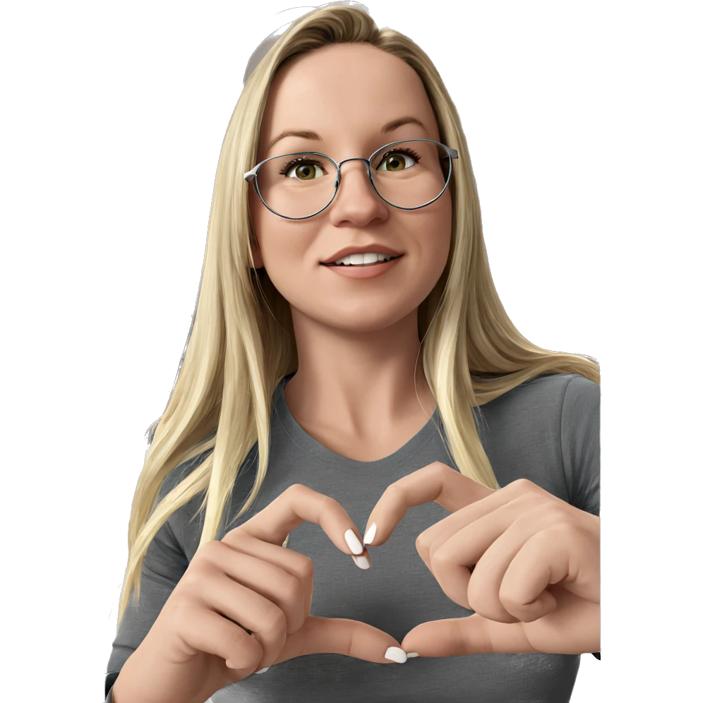 heartfelt gaze from blonde girl emoji
