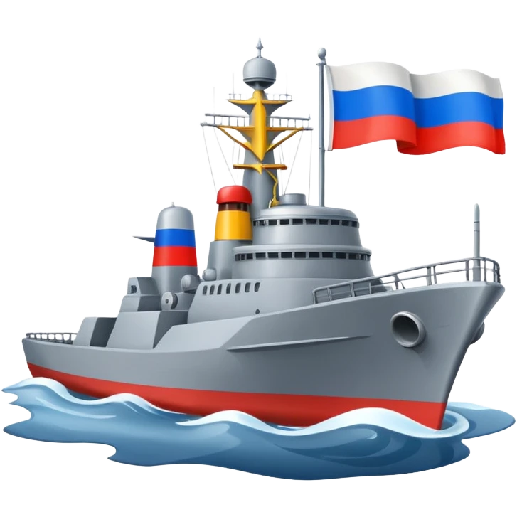 warship with russia flag emoji