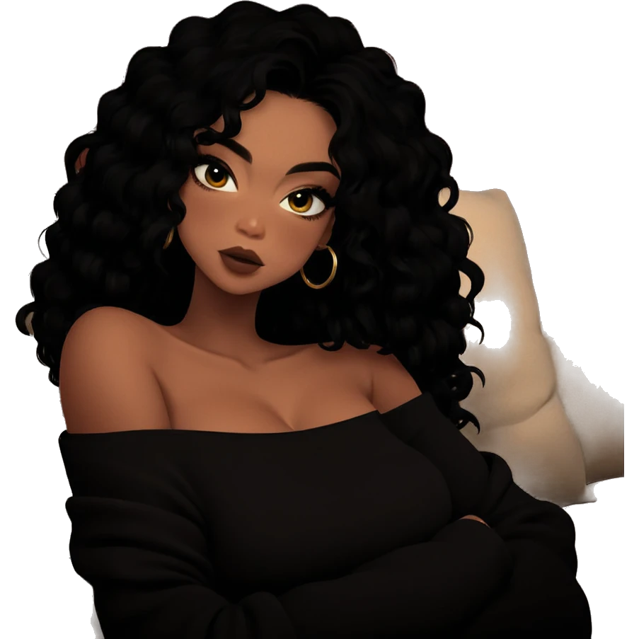 dark beauty in cozy sweater emoji