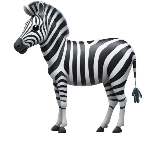 Zebra with a shrimp emoji