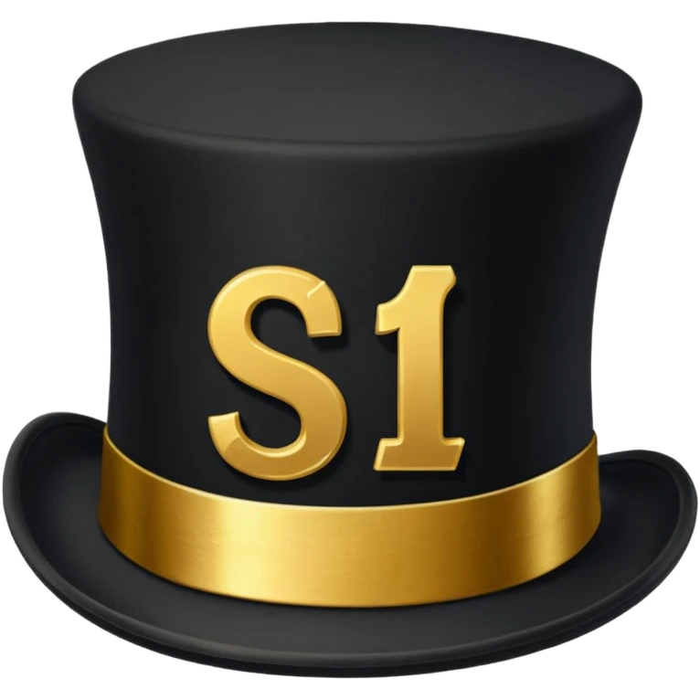 top hat with "$" print emoji