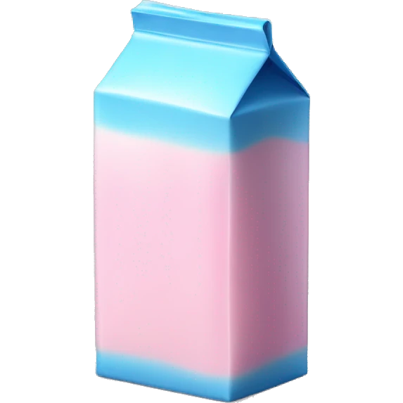 Realistic pink and blue milk carton isolated  emoji