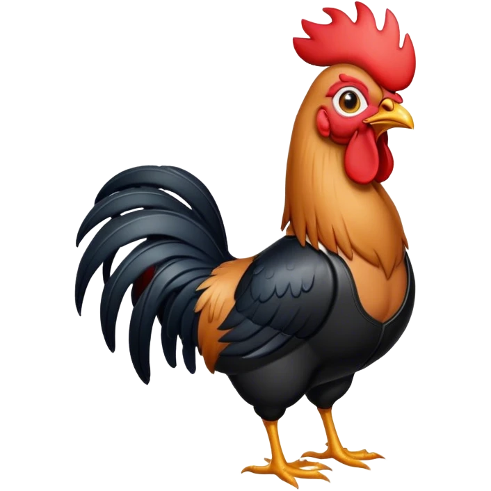 emoji de galo vestido com roupa preta de couro emoji