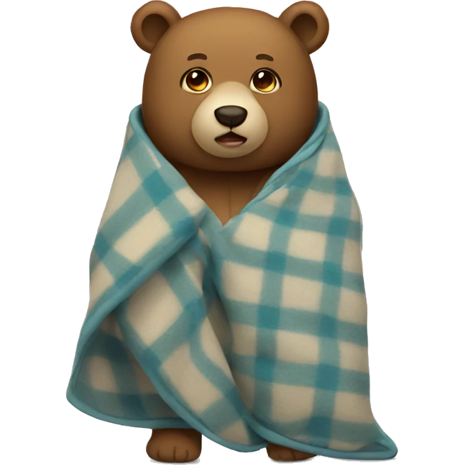 bear cozy in blanket emoji