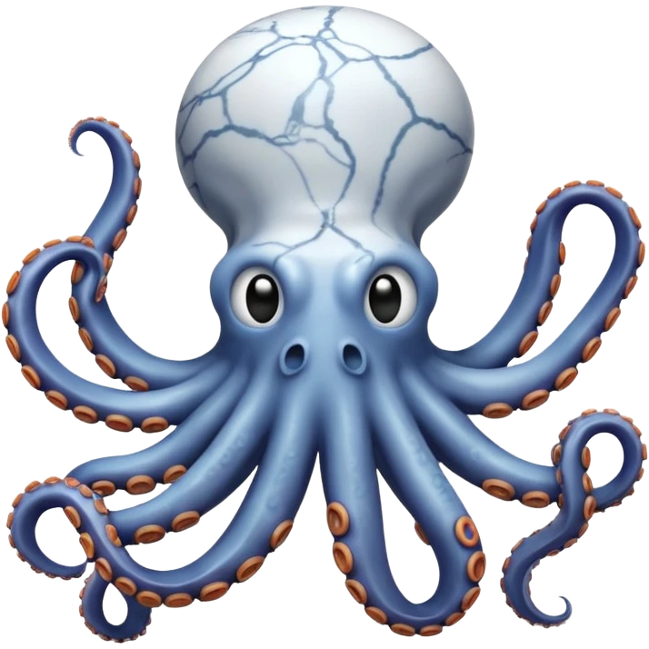 octopus made of white greek marble emoji