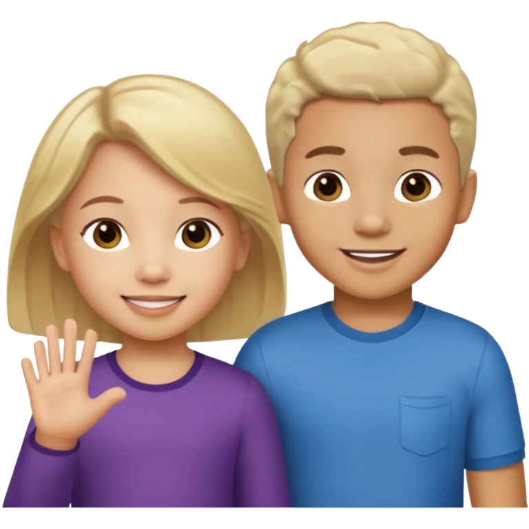 YOUNG CHILDREN: FIVE-YEAR-OLD BIRACIAL BOY WITH LIGHT HAIR AND LIGHT SKIN, THREE-YEAR-OLD BIRACIAL GIRL WITH LIGHT HAIR AND LIGHT SKIN emoji