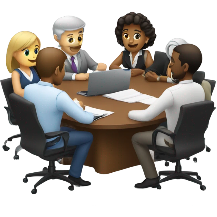 sitting in a meeting room  emoji