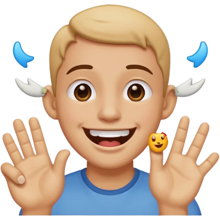 drooling emoji and on its top two ear emoji and one rock hand emoji emoji