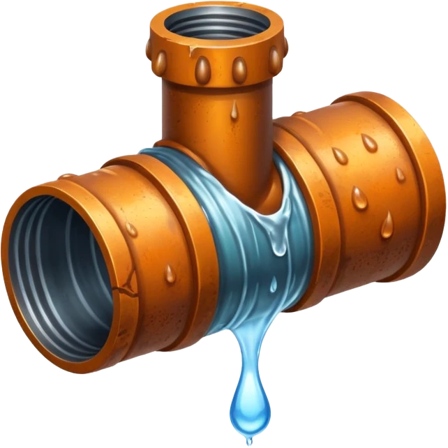 sewer steel shiny pipe with leaking water  emoji