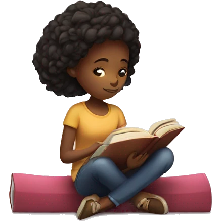 Girl reading book emoji