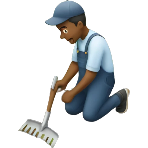 hoeing garden emoji