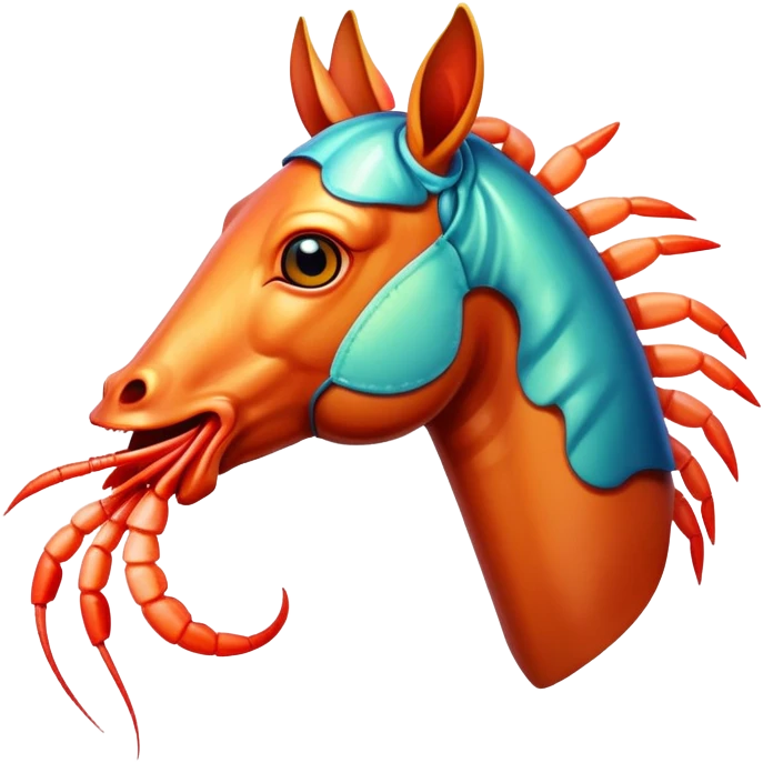 horse with shrimp head emoji