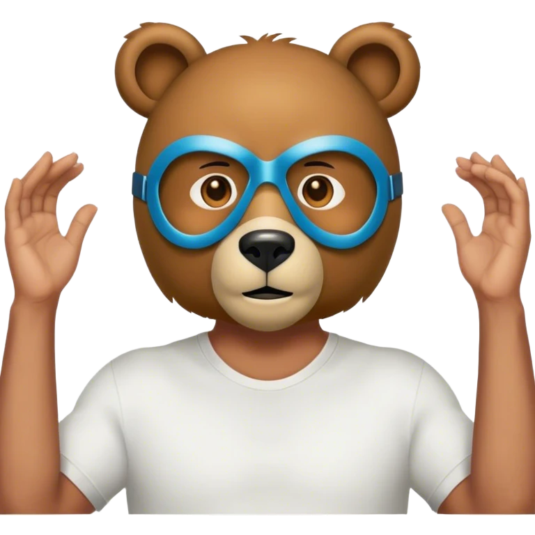 back man with short hair with a bear maask emoji
