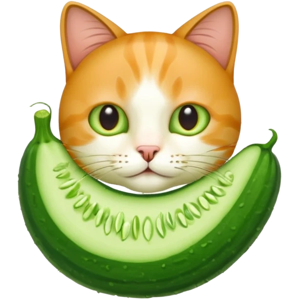 Cucumber cat put together  emoji